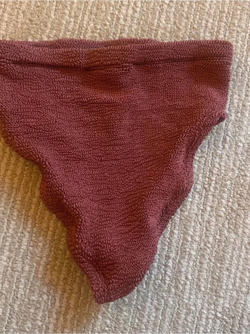 Hunza G Nadine Two-Piece Bikini Set in Metallic Rosewood